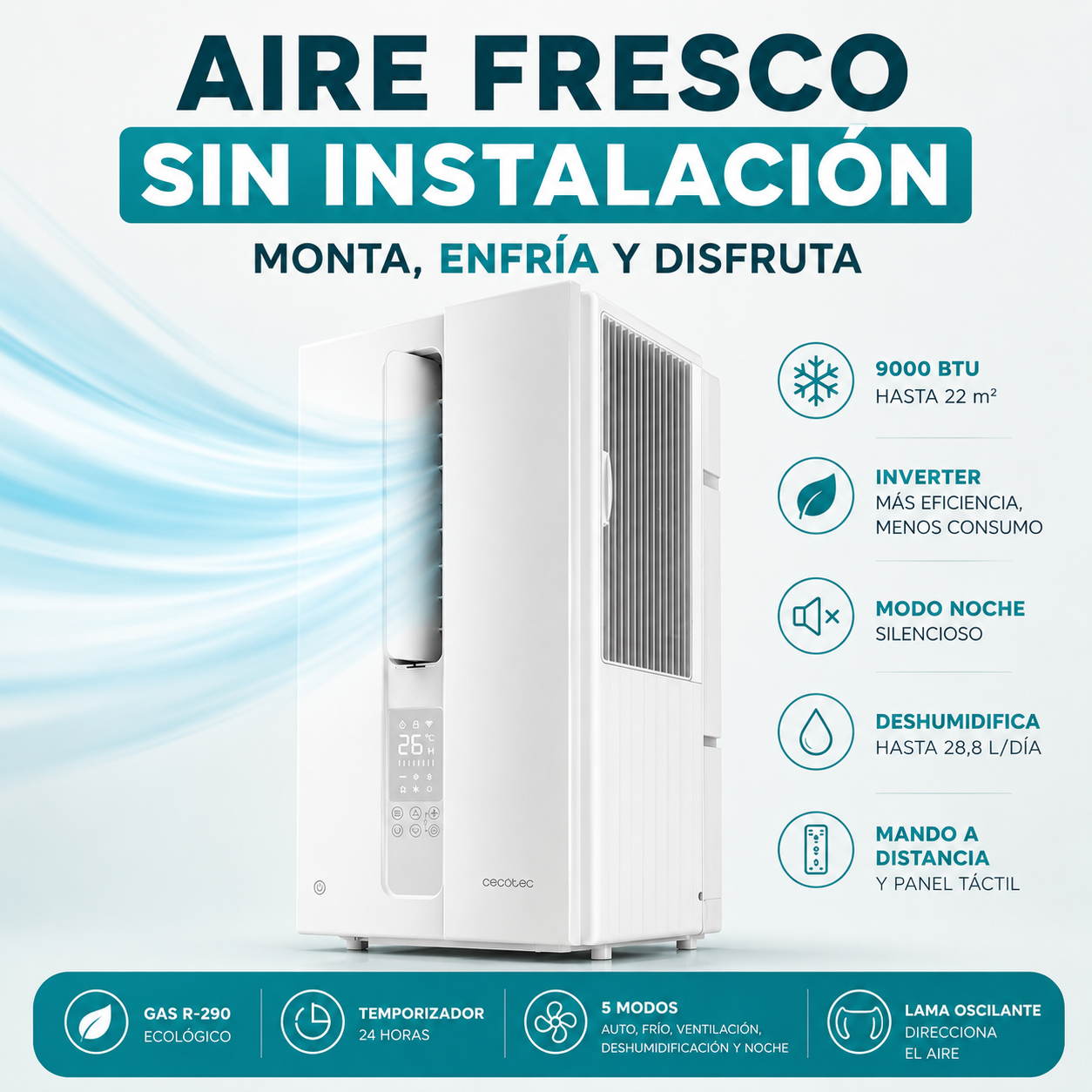 Cecotec WindowClima 9000 Inverter – Duerme fresco sin obras ni técnicos