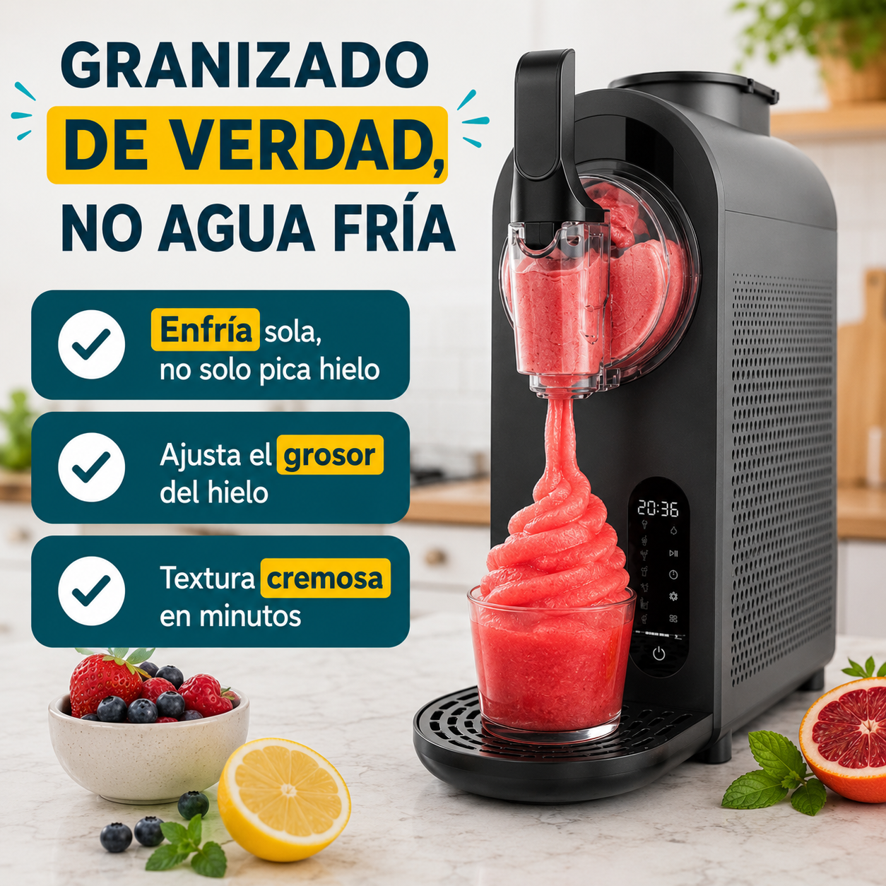 El granizado que enfría de verdad (no otra máquina que solo pica hielo)