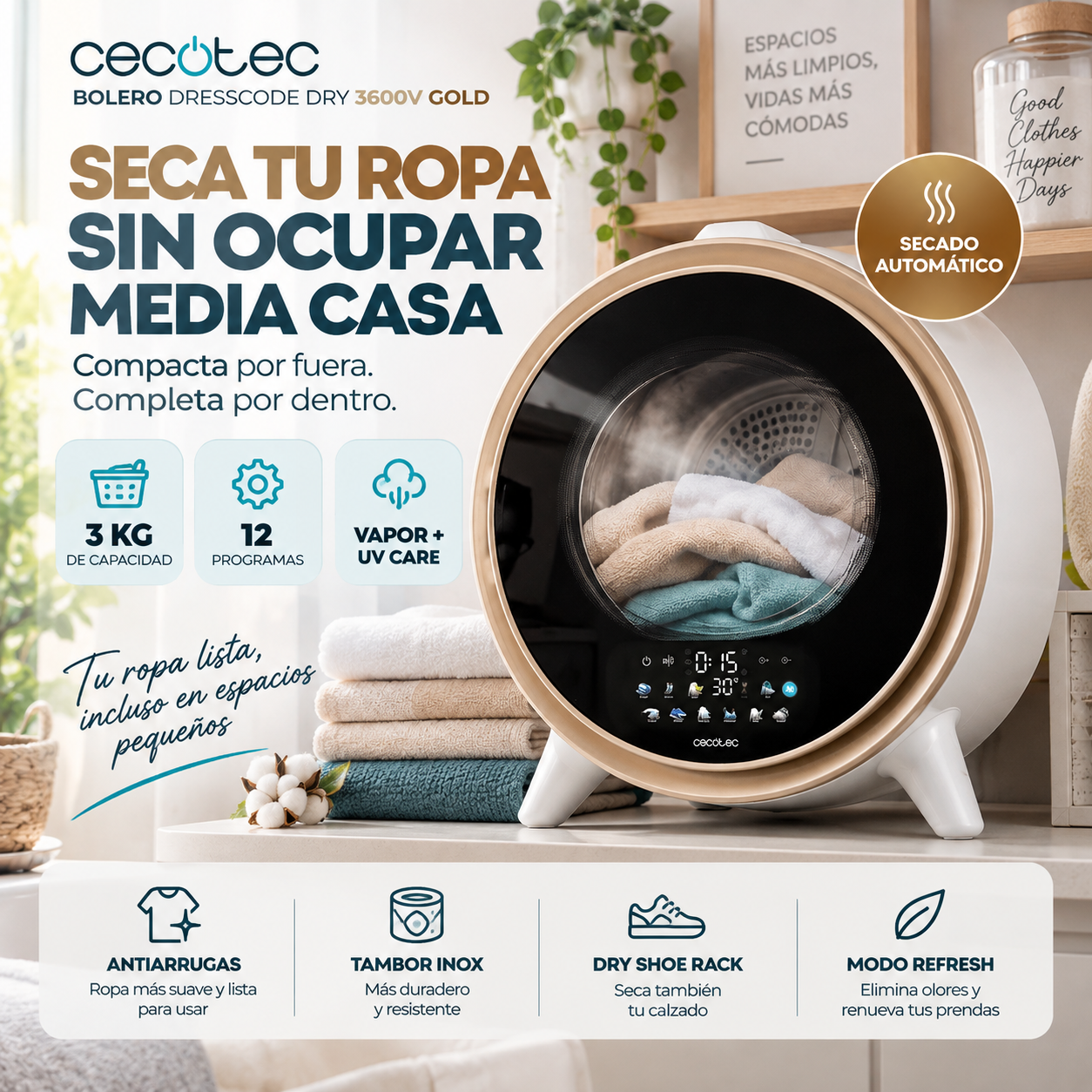 Bolero DressCode Dry 3600V | Seca, Alisa y Cuida tus Prendas
