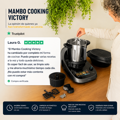 Mambo Cooking Victory – Robot de Cocina Multifunción con Dispensador Inteligente, 45 Funciones y Jarra Victory 4,5L
