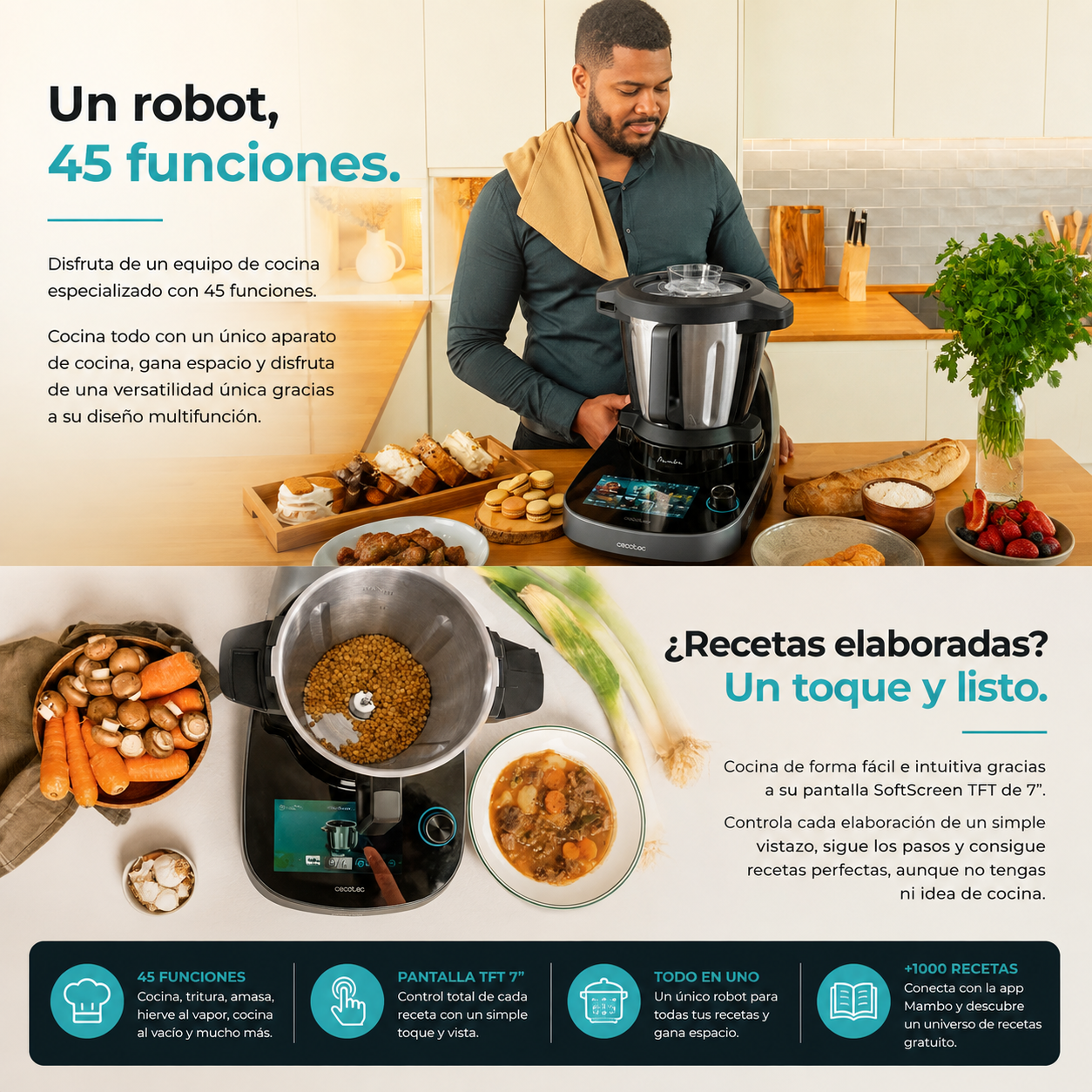 45 funciones para cocinar sin límites