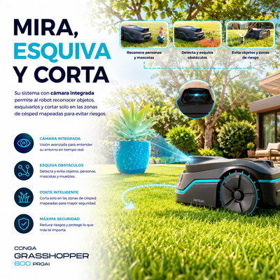 Conga GrassHopper 800 ProAI – Robot Cortacésped con IA