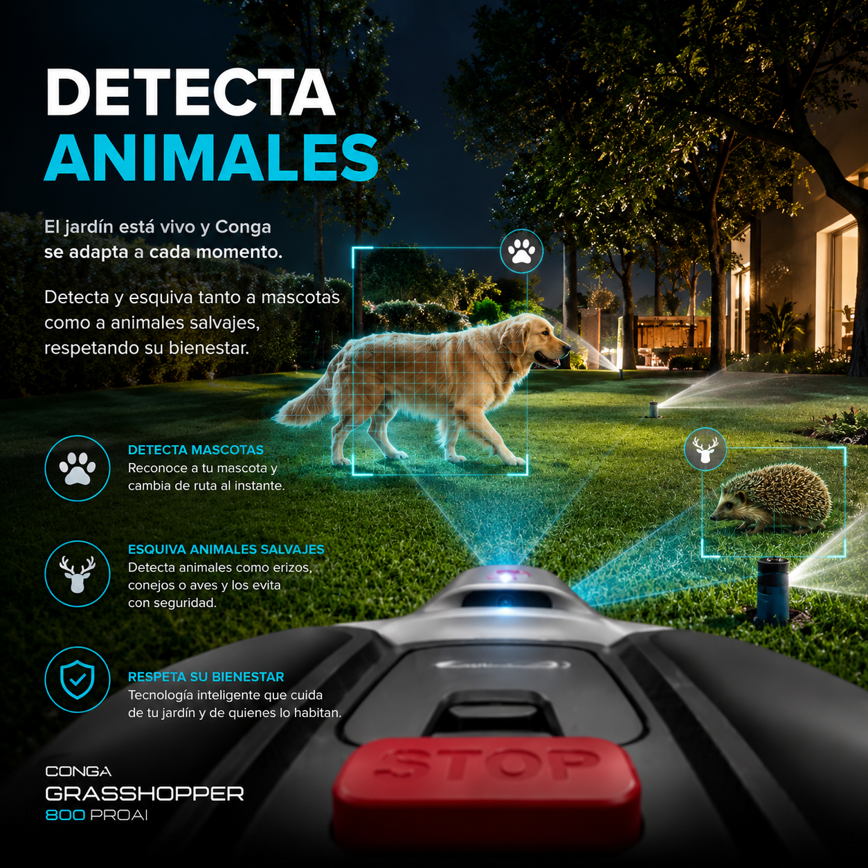 Conga GrassHopper 800 ProAI – Robot Cortacésped con IA