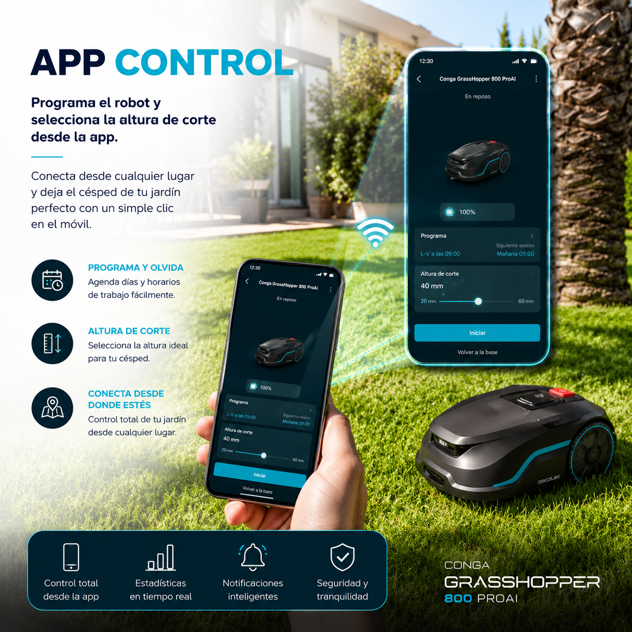 Conga GrassHopper 800 ProAI – Robot Cortacésped con IA