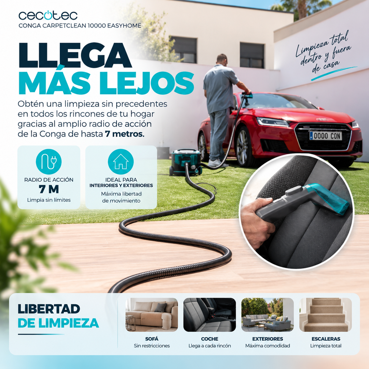 Conga CarpetClean 10000 –  Limpieza Profunda 3 en 1 para Tapicerías