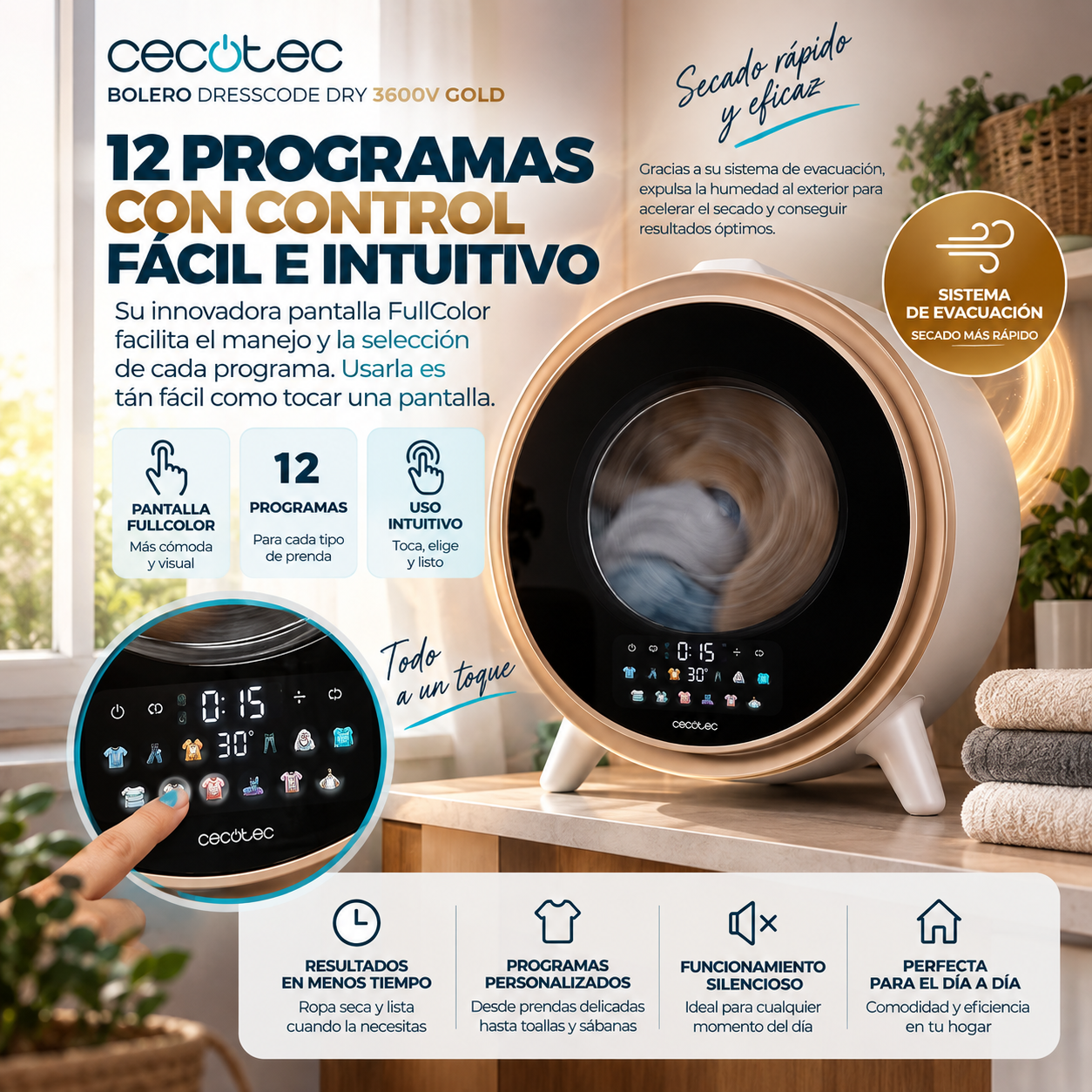 12 programas. Tú eliges cómo cuidar cada prenda.