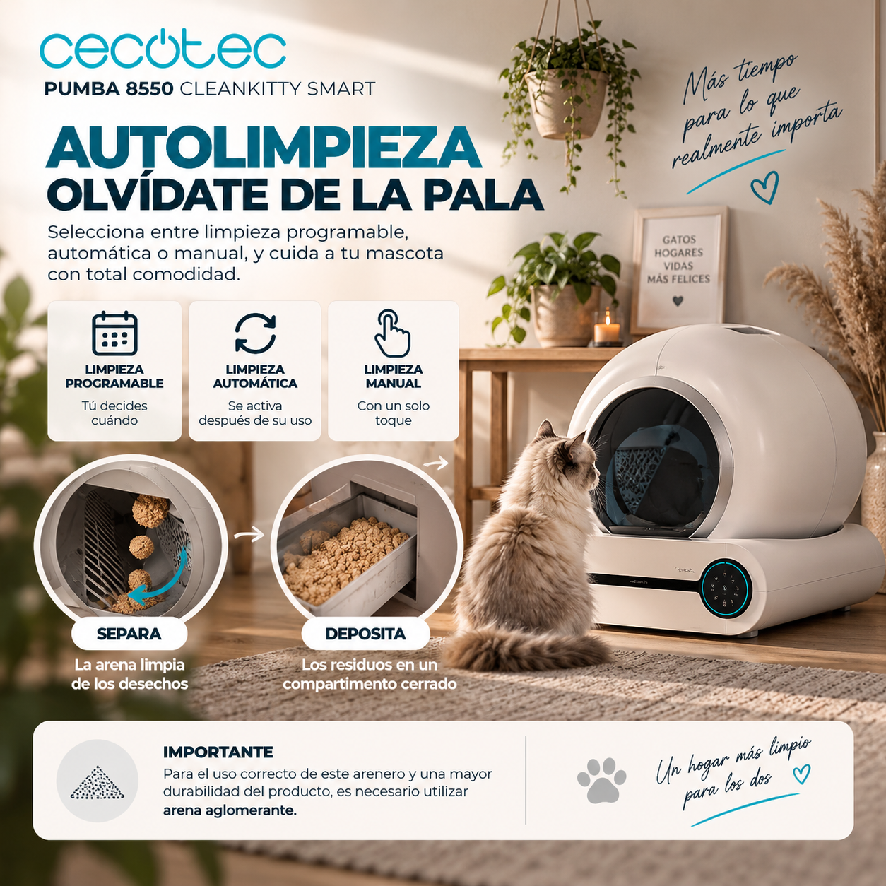 Pumba 8550 CleanKitty Smart | El Arenero que se Limpia Solo