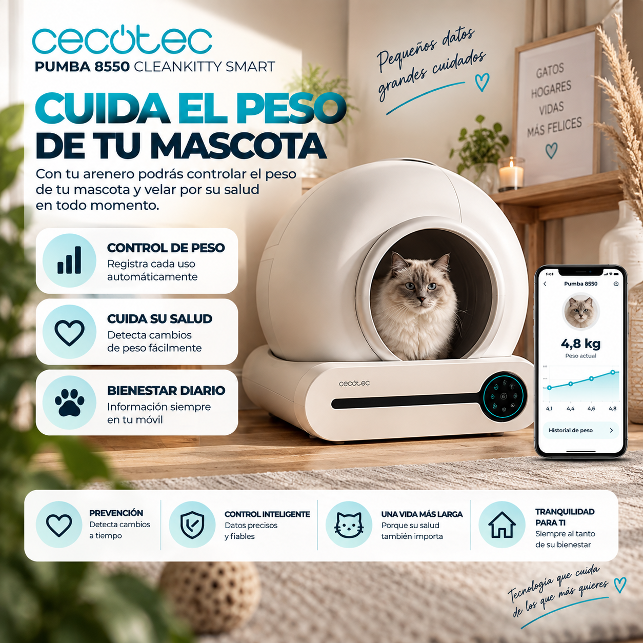 Pumba 8550 CleanKitty Smart | El Arenero que se Limpia Solo