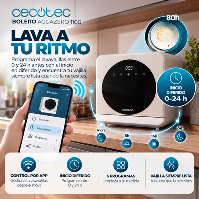 Bolero Aguazero 1100 – Mini Lavavajillas Portátil y Compacto