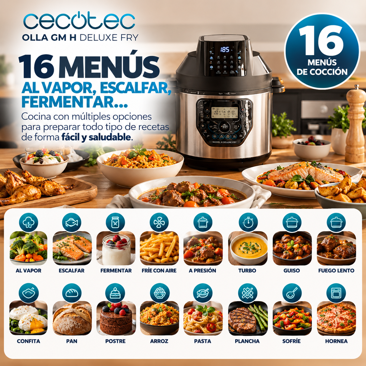 Olla GM H Deluxe Fry – La Olla que lo Hace Todo