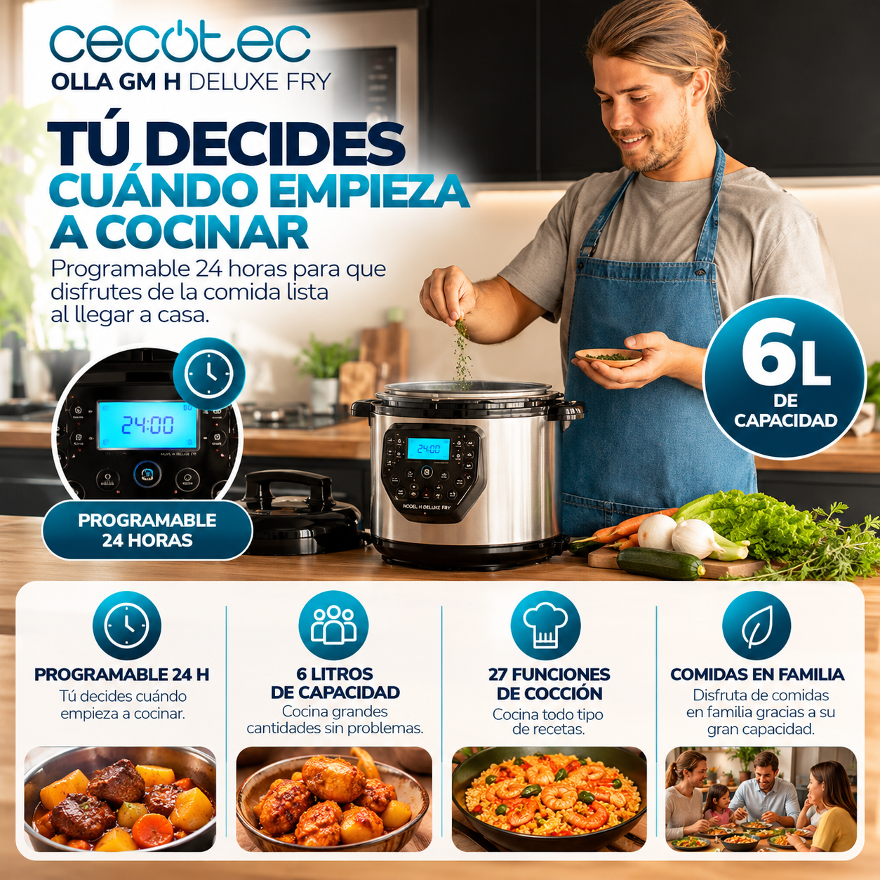 Olla GM H Deluxe Fry – La Olla que lo Hace Todo