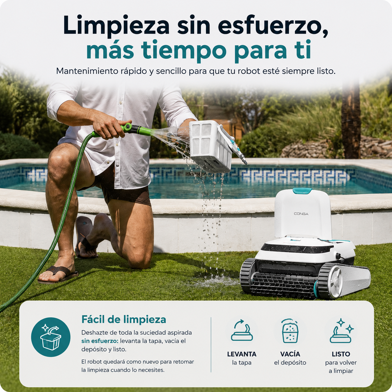 Tan fácil de mantener como de usar.