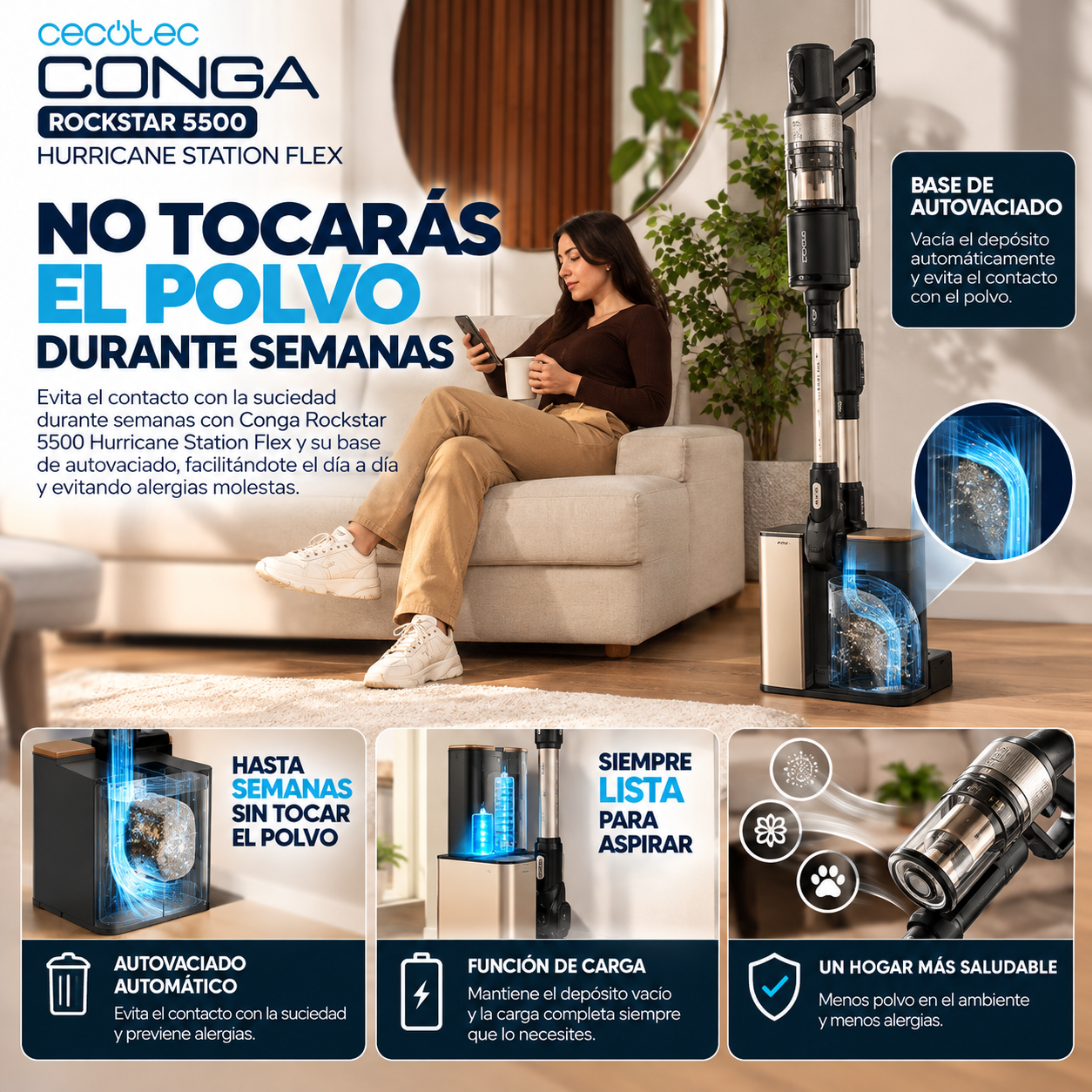 Conga Rockstar 5500 – Potencia Extrema, Cero Contacto con el Polvo