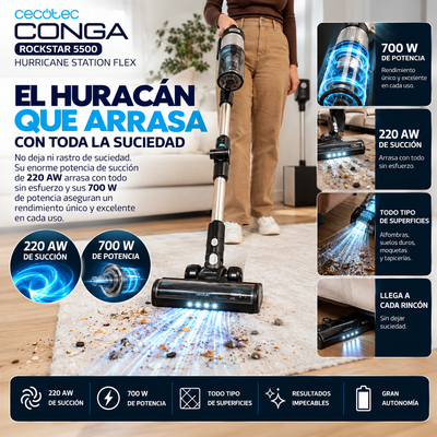 Conga Rockstar 5500 – Potencia Extrema, Cero Contacto con el Polvo