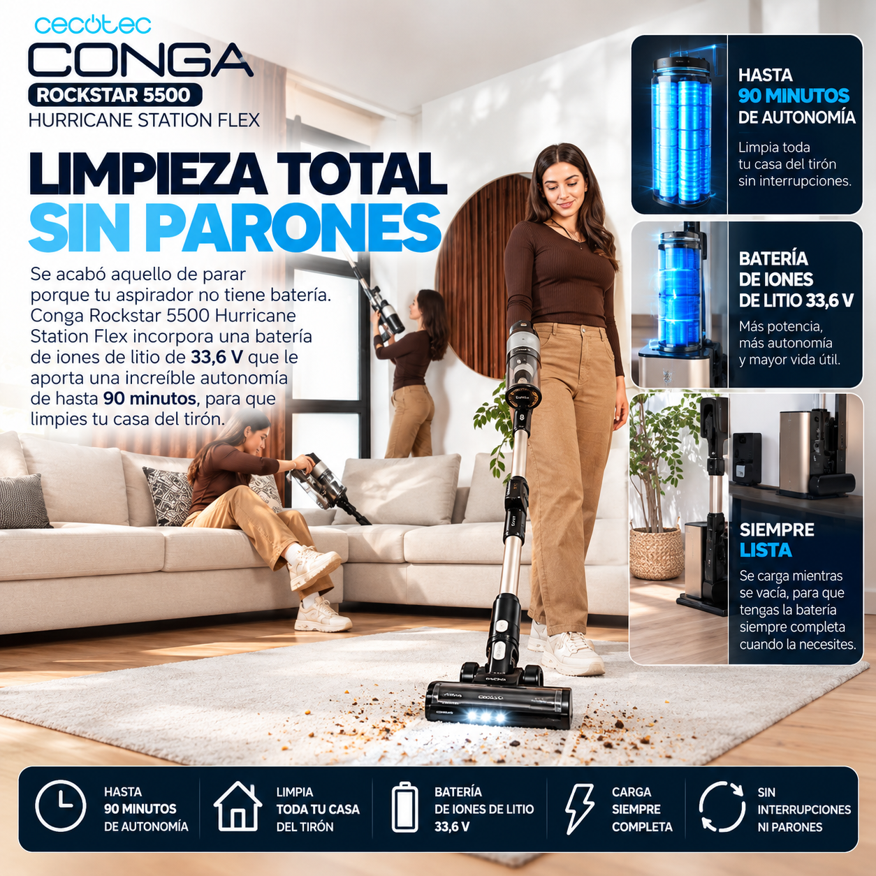 Conga Rockstar 5500 – Potencia Extrema, Cero Contacto con el Polvo