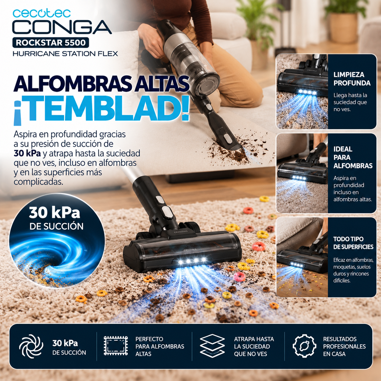 Conga Rockstar 5500 – Potencia Extrema, Cero Contacto con el Polvo
