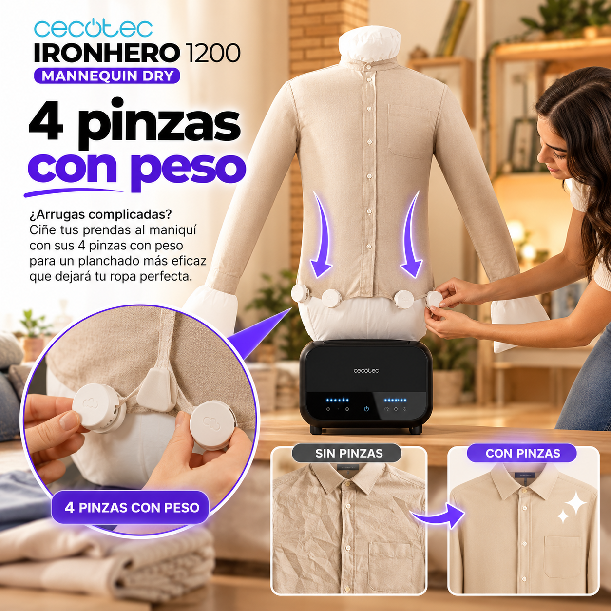 Cecotec IronHero 1200 – Tu Ropa Perfecta Sin Tocar la Plancha