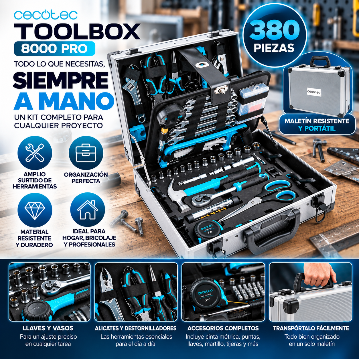 Toolbox 8000 Pro – Tu Taller Completo en un Maletín